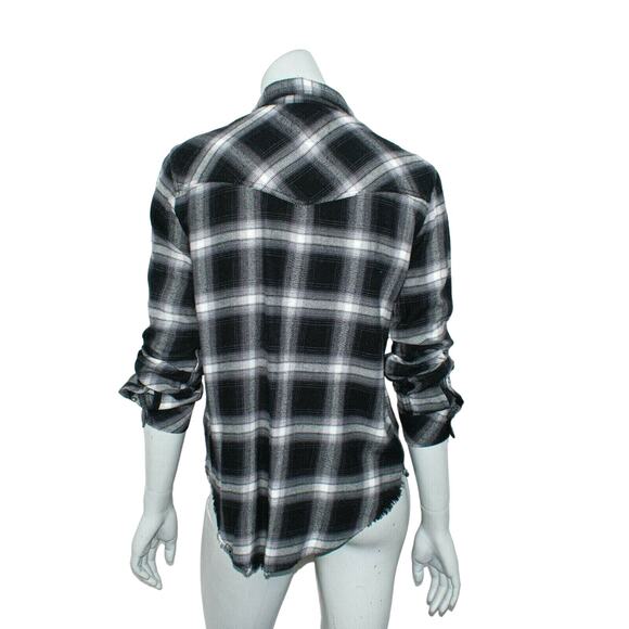 Rails Black Grey Plaid JAXTON Flannel Shirt size Small - Picture 4 of 9
